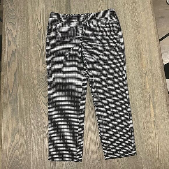 Valerie Stevens Black White Windowpane Capri Pants Size 10 - Picture 1 of 8